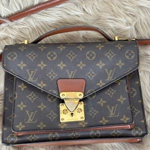 Authentic Louis Vuitton Monogram Monceau 2Way Handbag